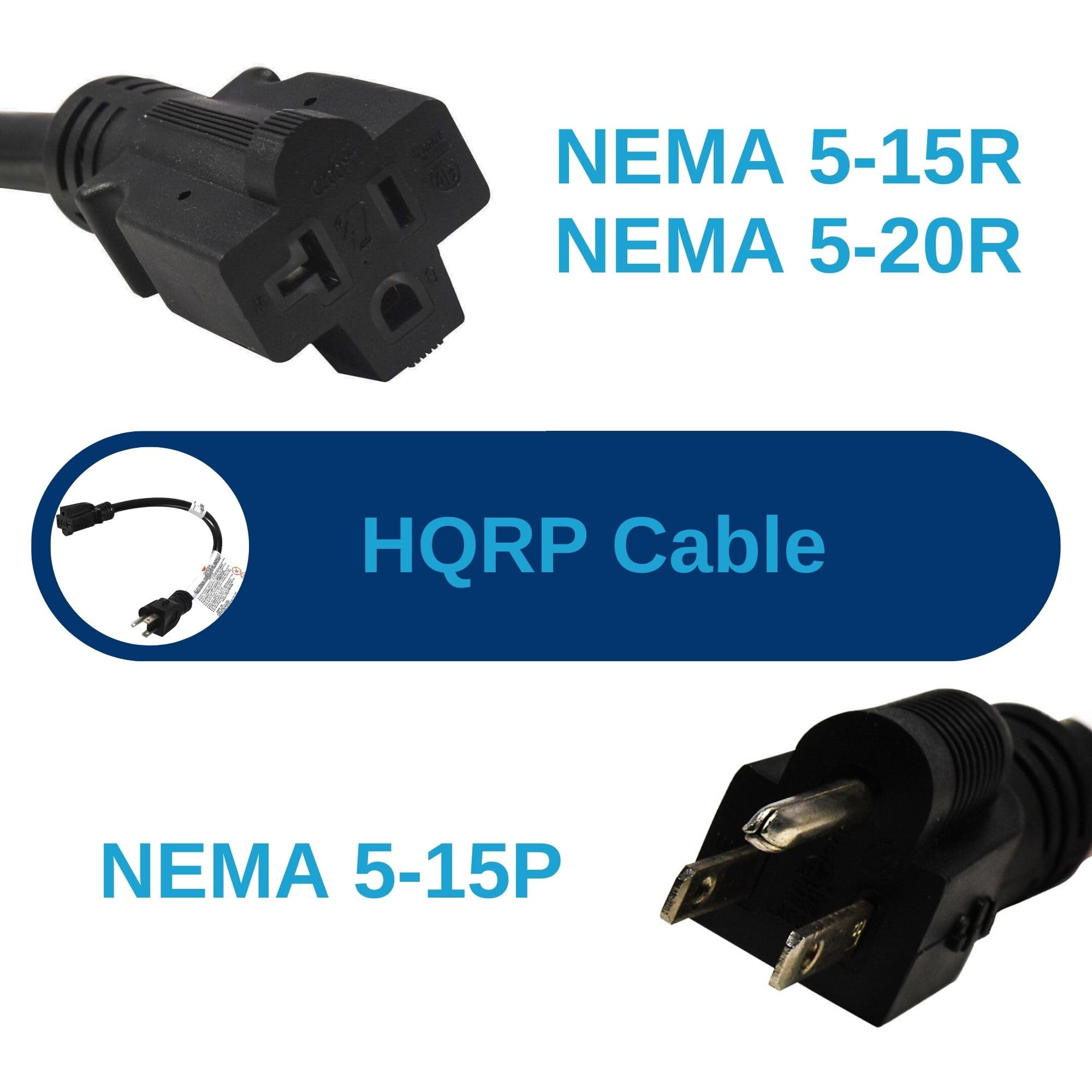 NEMA 5-15R  
NEMA 5-20R  
HQRP Cable  
NEMA 5-15P
