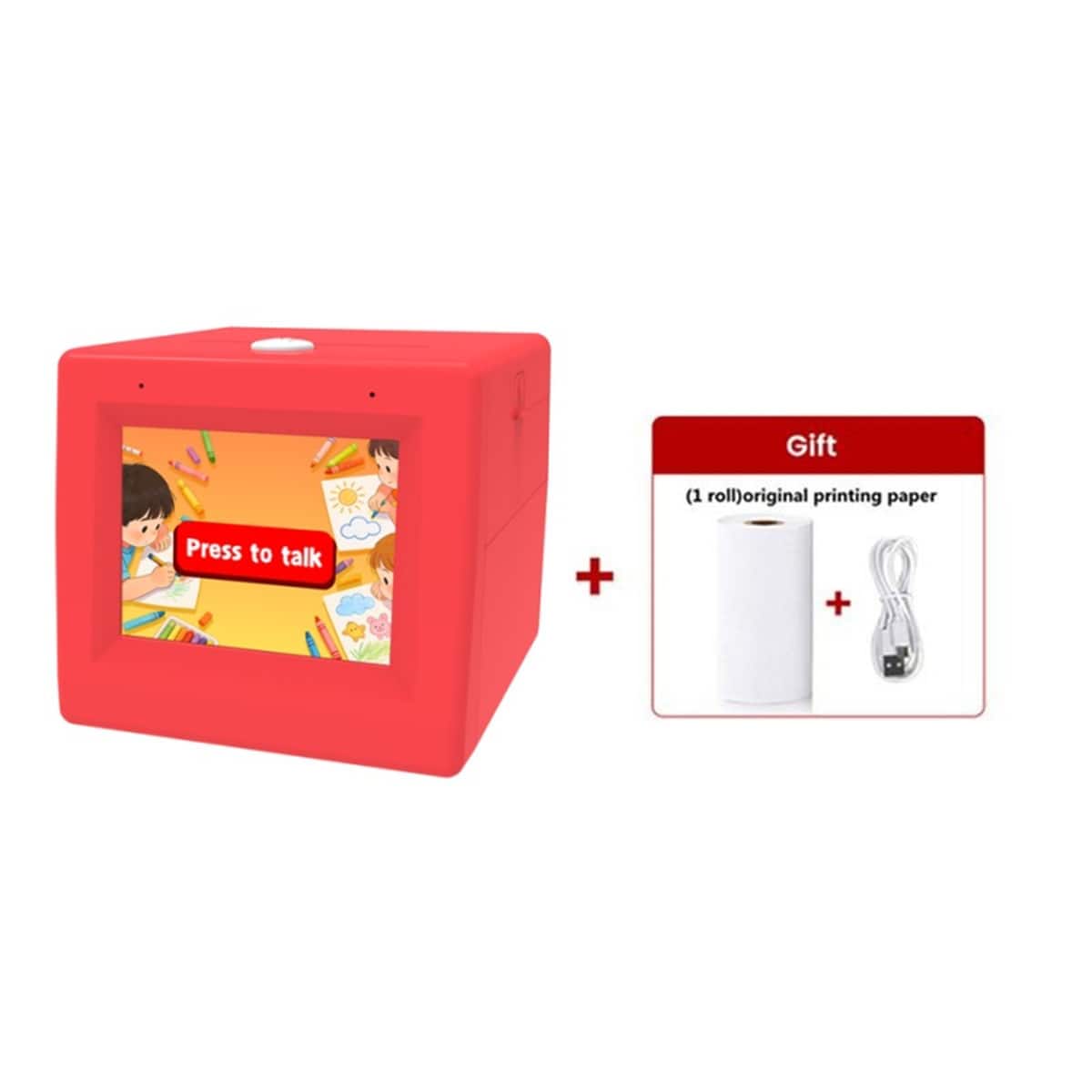 SKRAN - AI Printer with Voice Control - AI Image Generation & Instant HD Photo Printing, Mini Portable Thermal Printer - Red