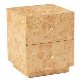 Aoikax - Modern 2-Drawer Nightstand, Bedside Storage Table, Brown - Burl finish