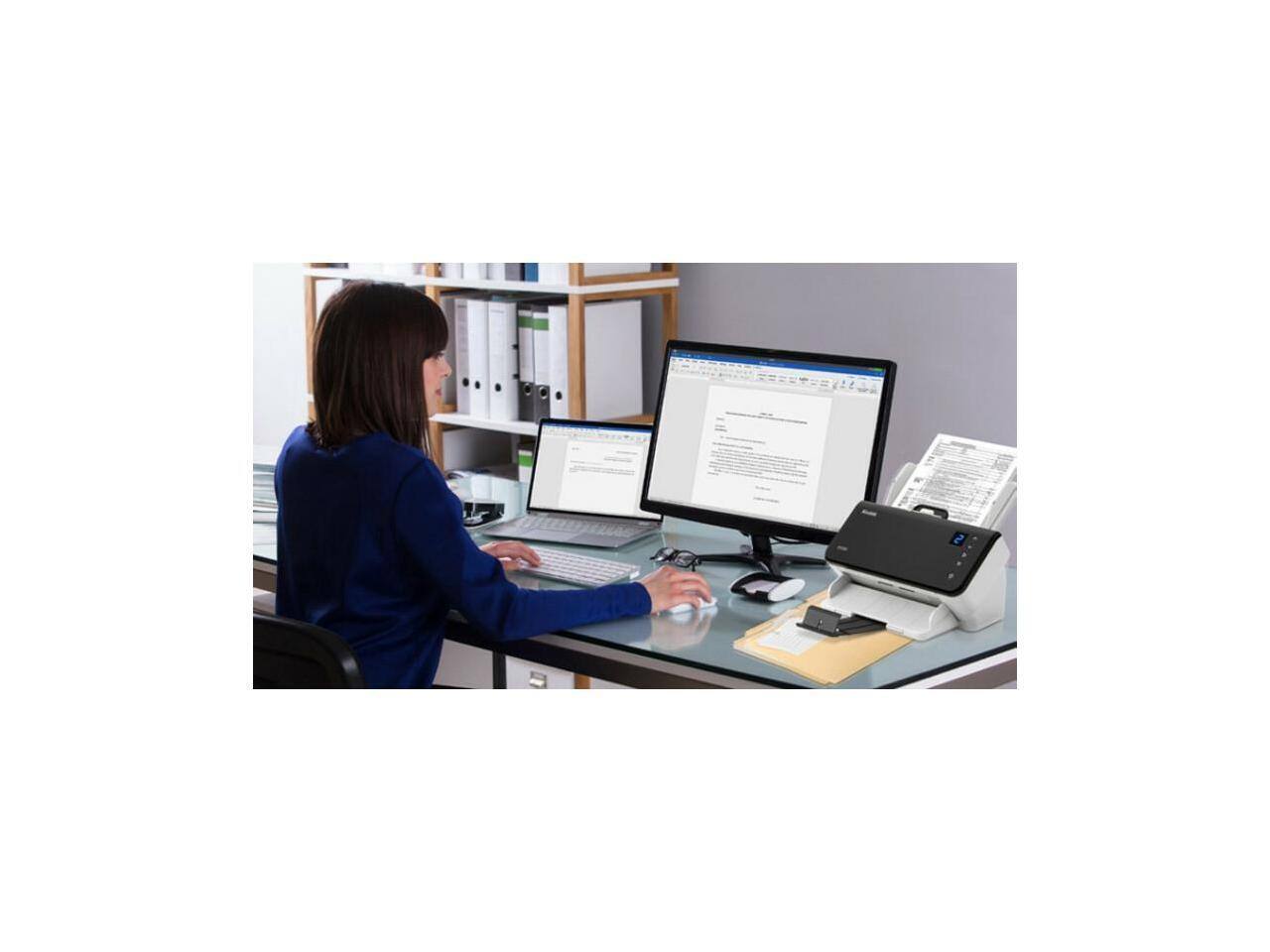 Alt View 1. Kodak - Kodak Alaris E1030 Scanner - 600 dpi - 24-bit Color - 30 ppm - Duplex - USB - Color.