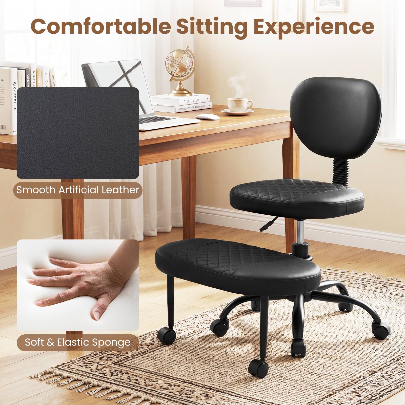 Comfortable Sitting Experience

Smooth Artificial Leather

Soft & Elastic Sponge