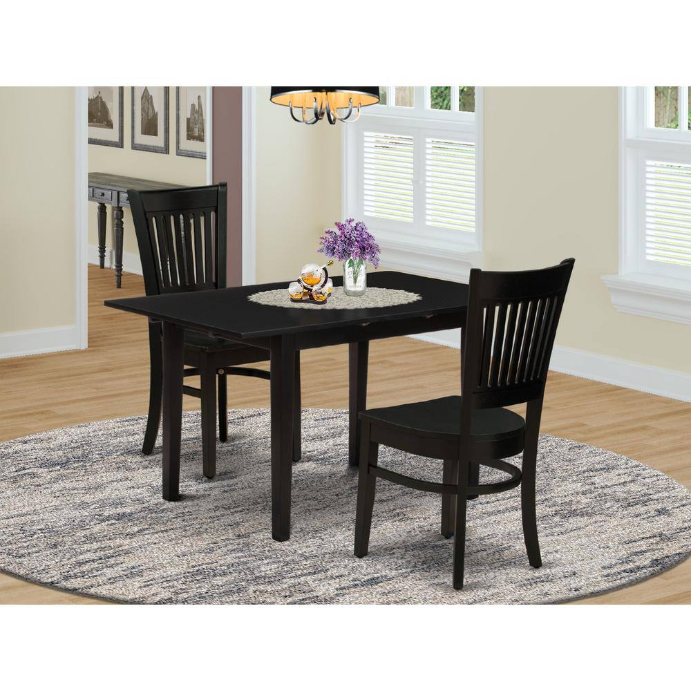Back. East West Furniture - Dining Table- Dining Chairs - Brown.
