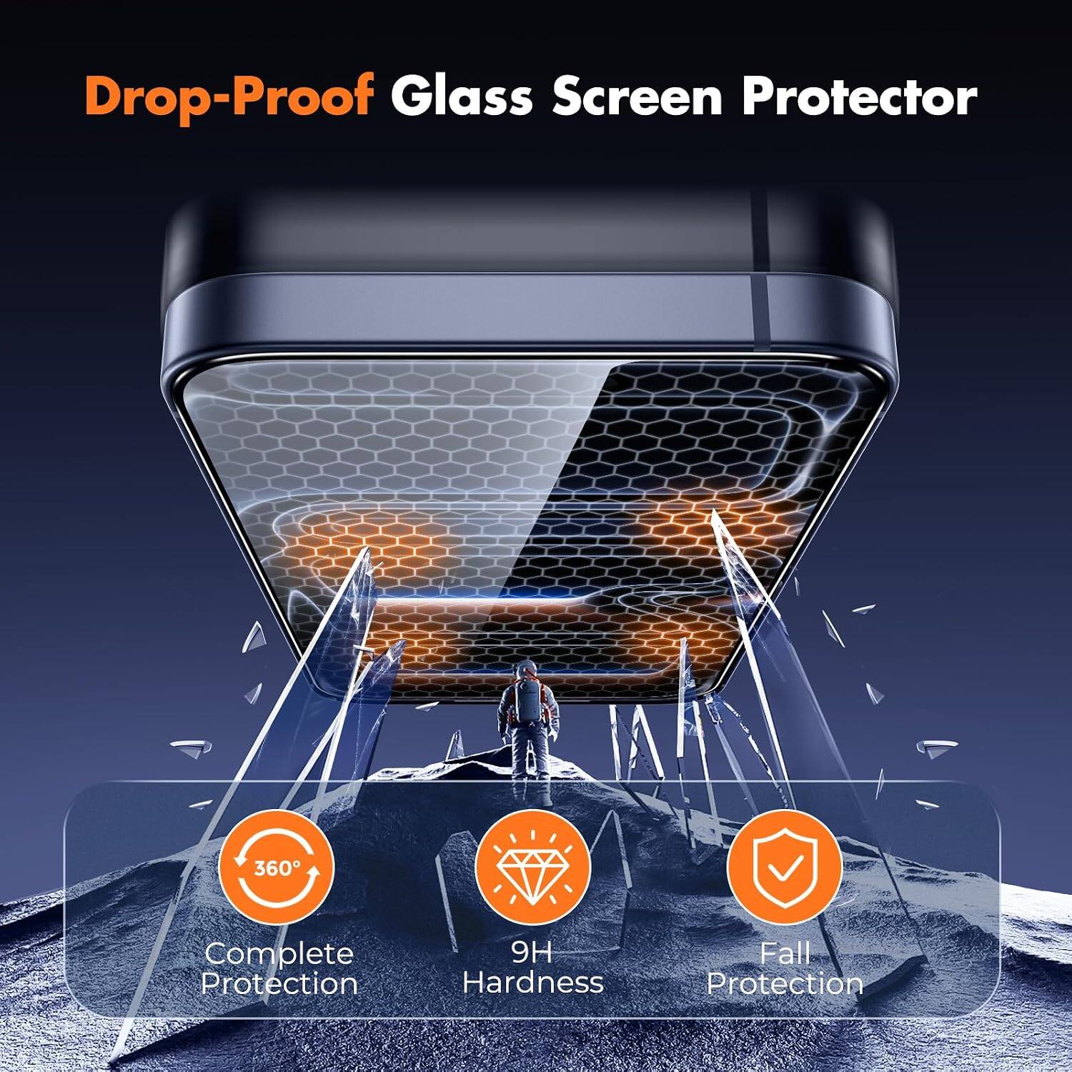 Drop-Proof Glass Screen Protector

360° Complete Protection

9H Hardness

Fall Protection