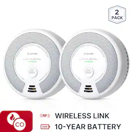 X-SENSE - 10-Year Battery Wireless Interconnected Smoke and CO Alarm with Photoelectric Sensor and LED Light 2 Pack
