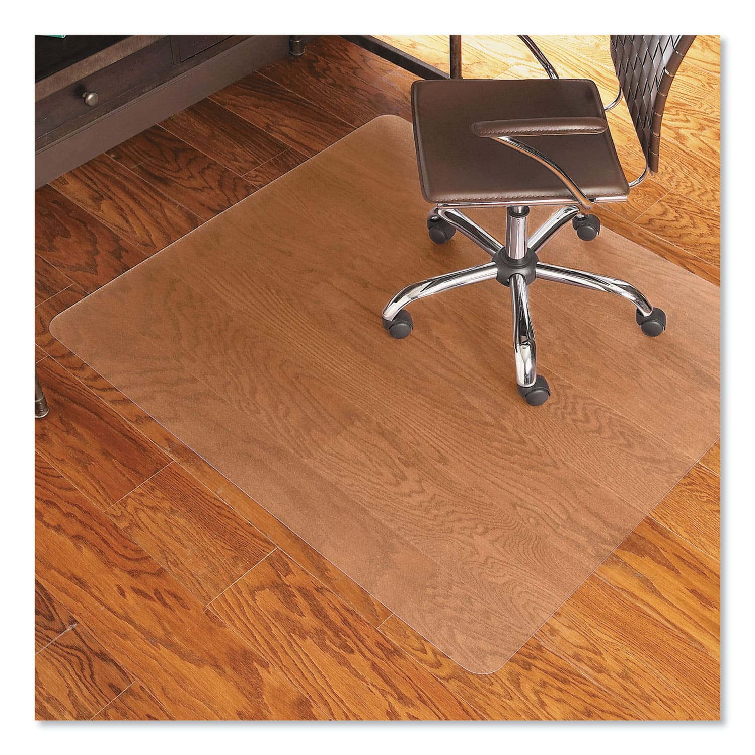 ES Robbins - Light Use EverLife Chair Mat for Hard Floors Rectangular Straight Edges 46" x 60" - Clear