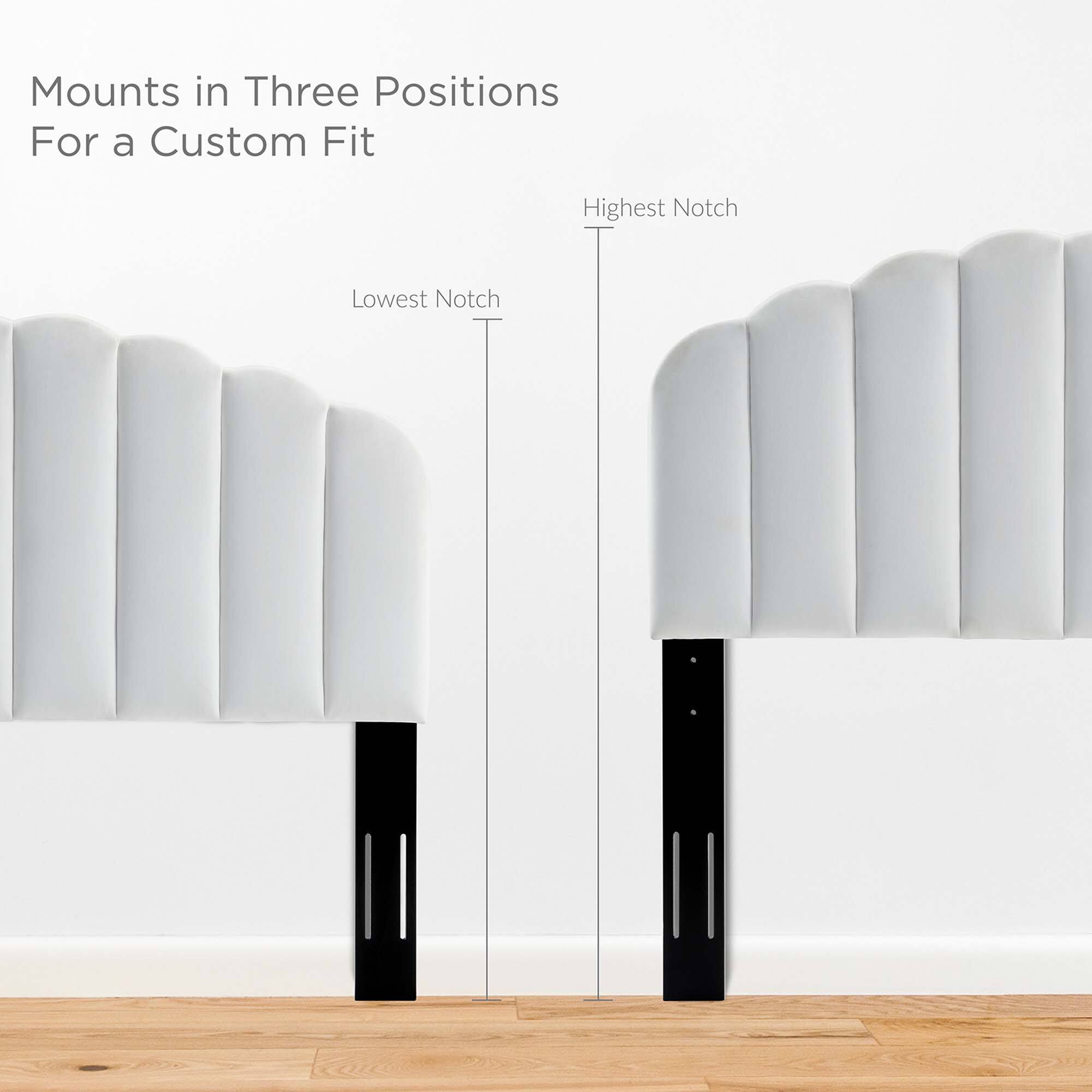 Mounts in Three Positions  
For a Custom Fit  

Lowest Notch  
Highest Notch
