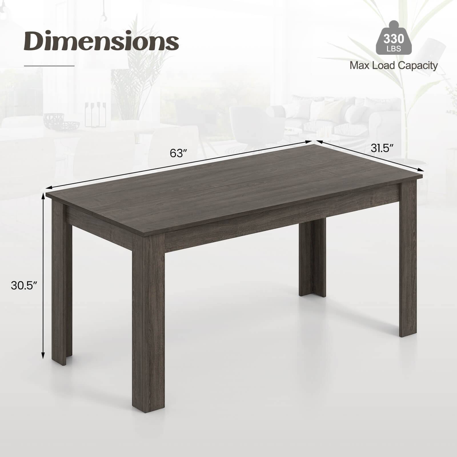 Dimensions: 63" x 31.5" x 30.5"  
Max Load Capacity: 330 LBS