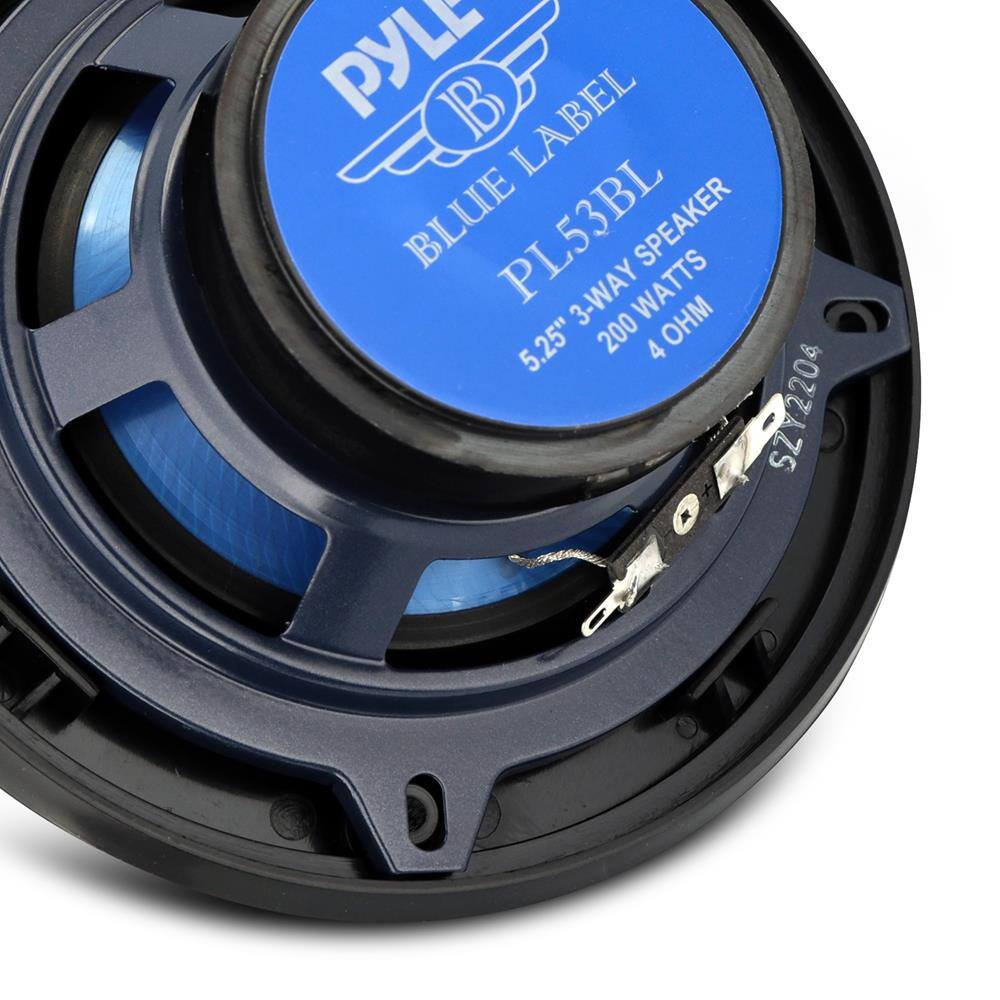 PYLE BLUE LABEL  
PL53BL SPEAKER  
5.25" 3-WAY SPEAKER  
200 WATTS  
4 OHM