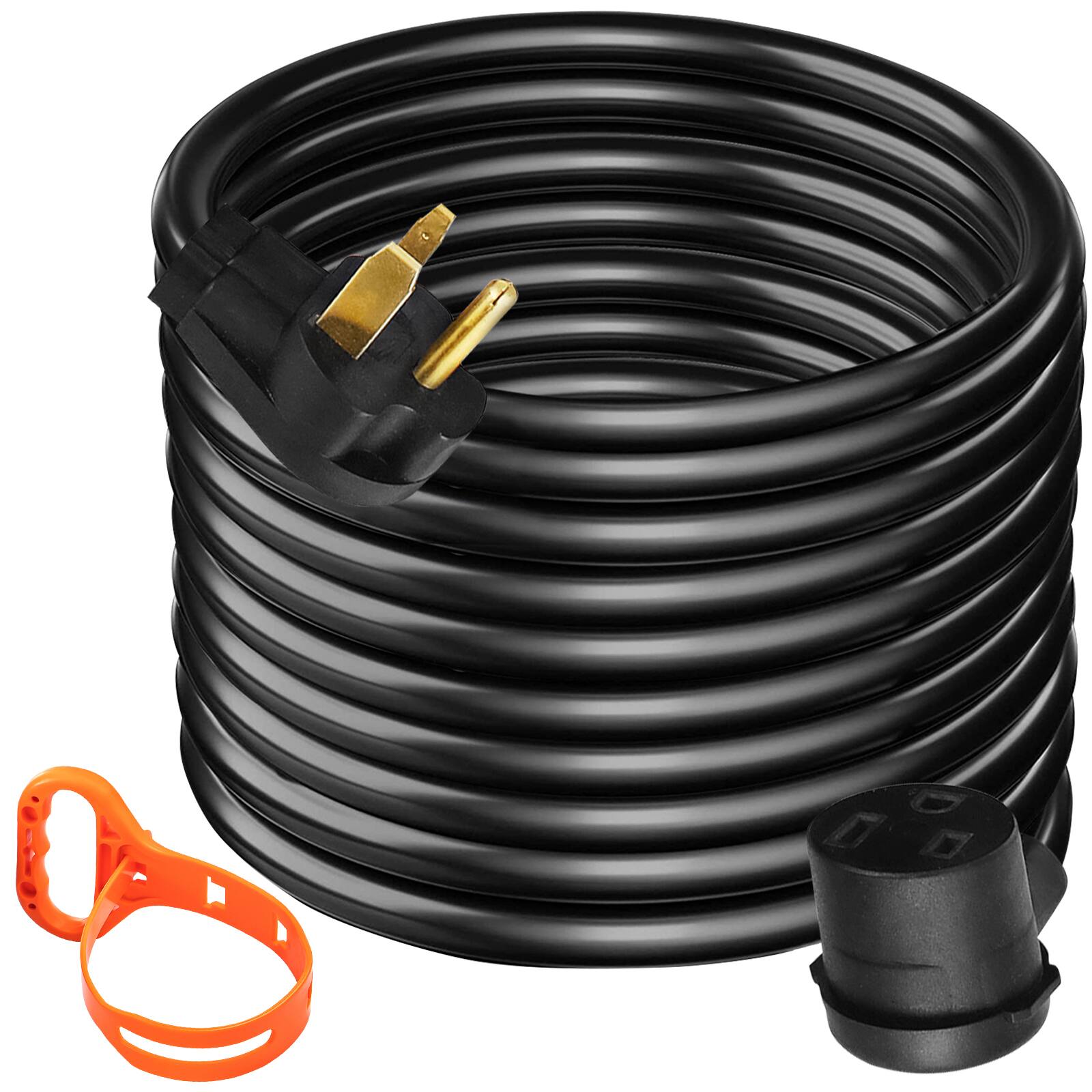 Front. VEVOR - Welder Extension Cord 40Amp 50ft 250V, Welding Power Cord with NEMA 6-50 Plug 8 Gauge 3 Prong for MIG,Lincoln,Plasma - Black.