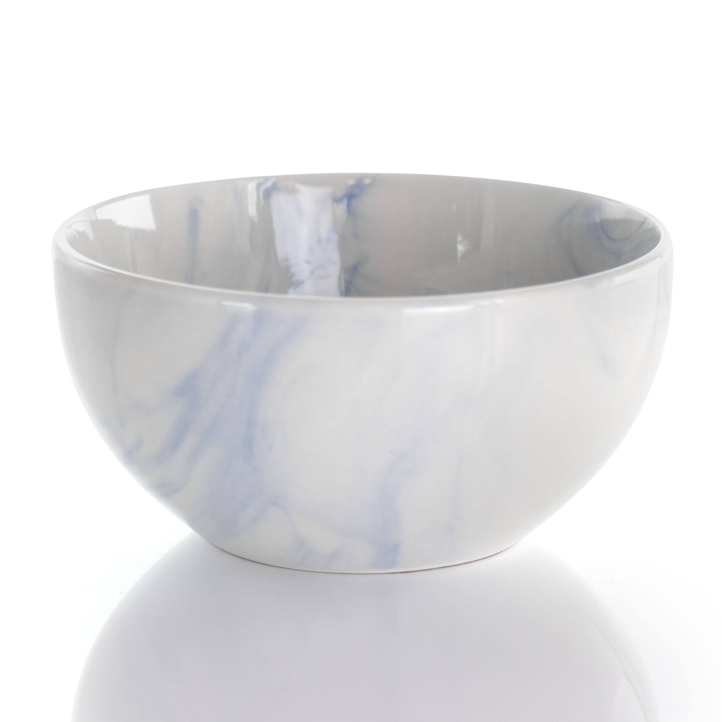 Alt View 3. Elama - Elama Fine Marble 16 Piece Stoneware Dinnerware Set in Blue and White - Blue and White.