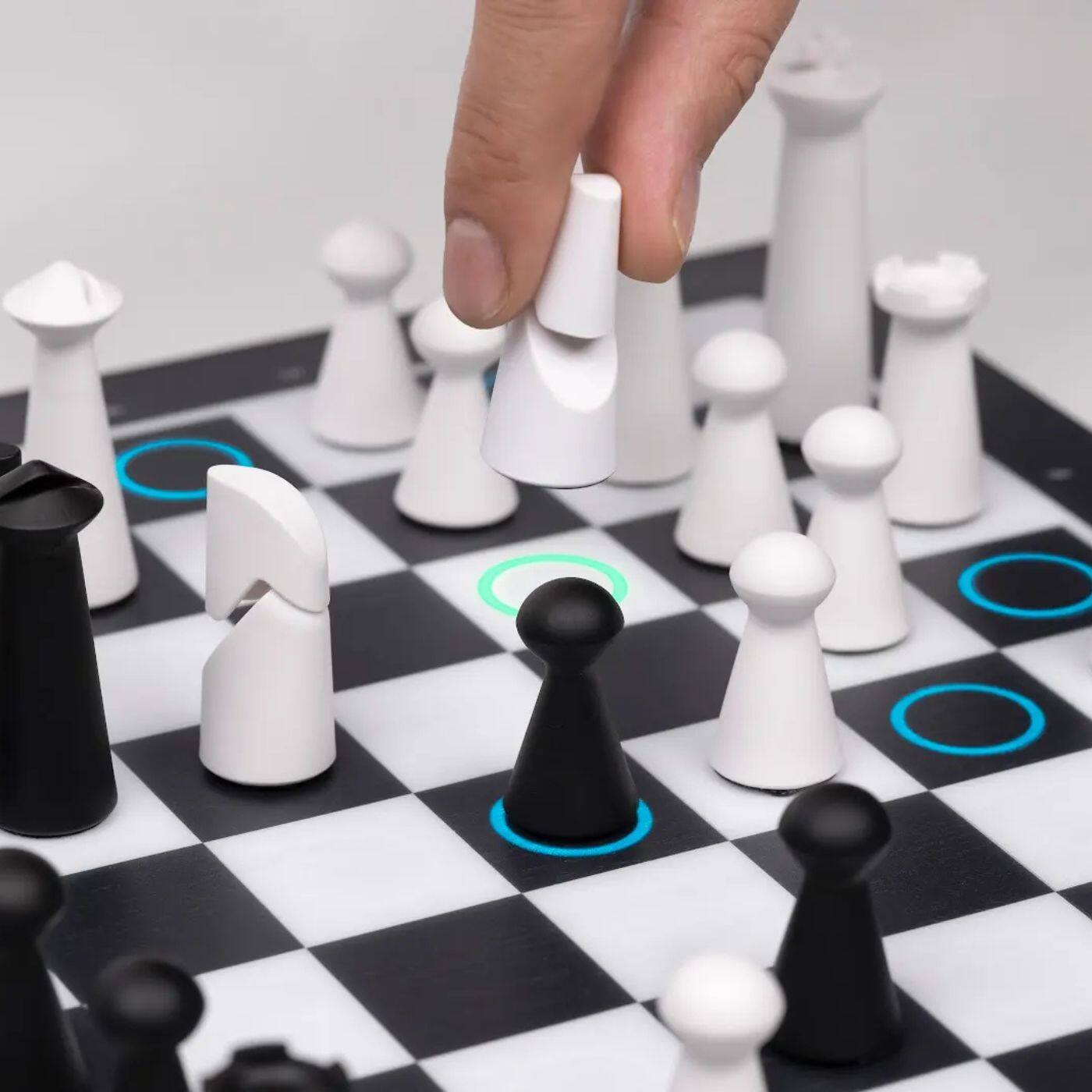 Alt View 6. Particula - GoChess Mini – AI Electronic Chess Board with Lights & Online Play, Great for All Ages & Skill Levels - Classic Black & White.