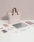 Front. tomtoc - Versatile-A12 Laptop Shoulder Case Bag for 14 inch MacBook Pro, 13" MacBook Air & Pro, Microsoft Surface Laptop - Blush Pink.