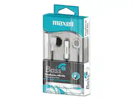 Maxell - 199725 Bass 13 In-Ear Earbuds With Microphone - White