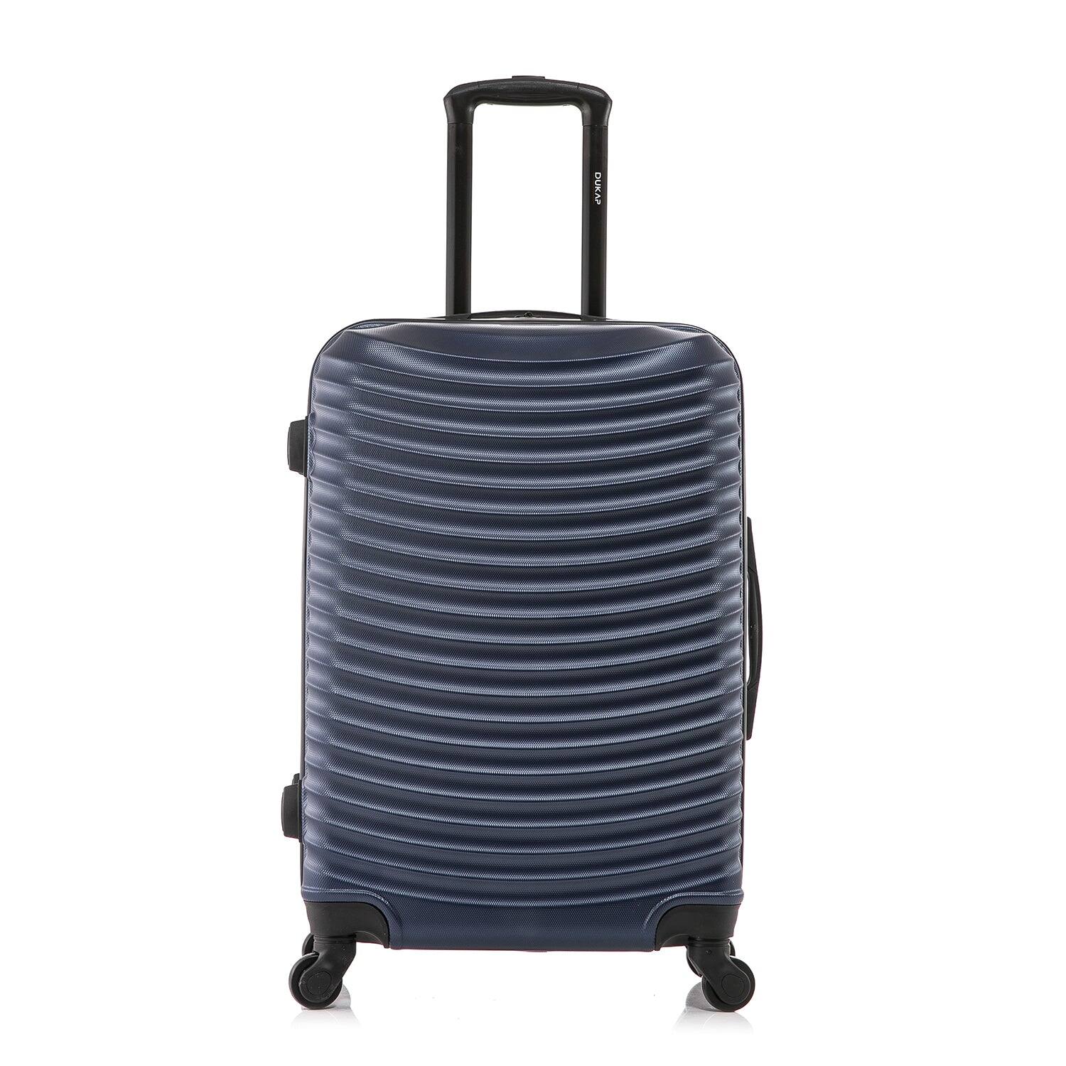 Angle. DUKAP - Adly Lightweight Hardside Spinner Luggage 24" - BLUE.