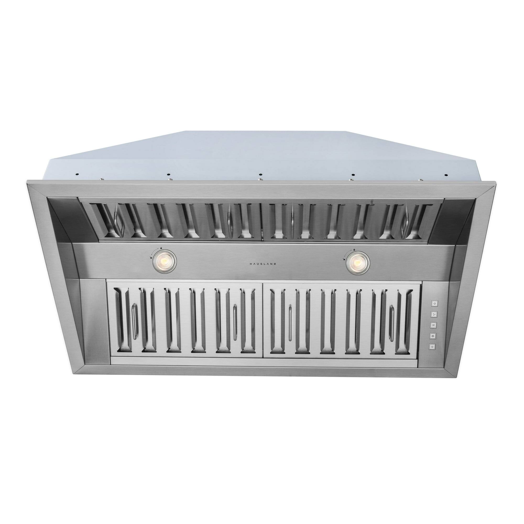Front. Hauslane - Hauslane Pro-Style 34” IN-R300 Built-In Range Hood, 21” Deep (OFFICIAL) - Silver.