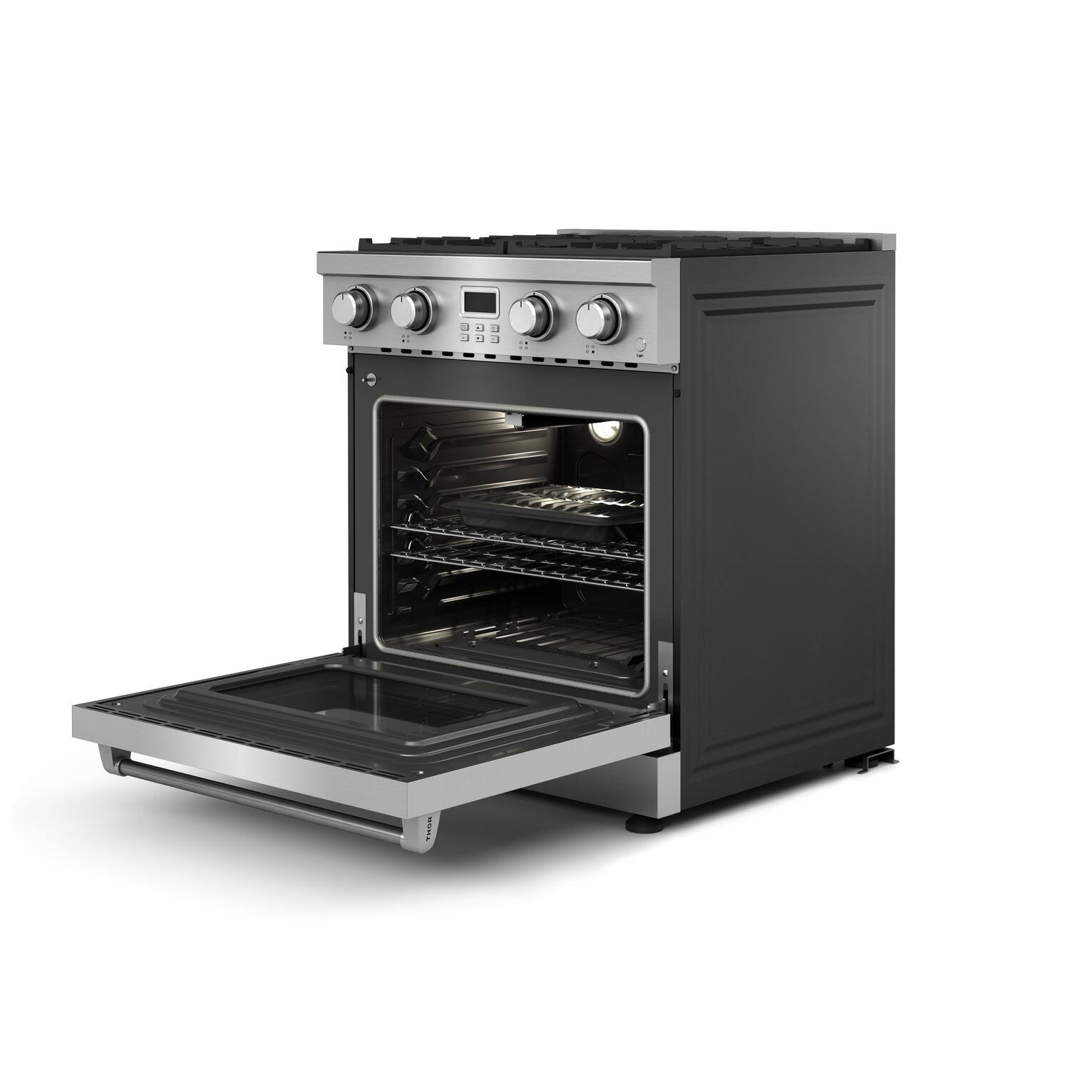 Alt View 11. Thor Kitchen - 4.8 Cu. Ft. Freestanding Gas Convection Range - Stainless Steel.