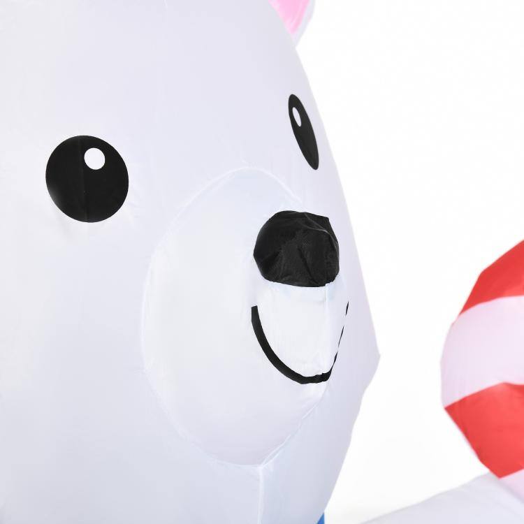 PULUZ 5ft Christmas Inflatables Outdoor Decorations Blessed Polar Bear ...