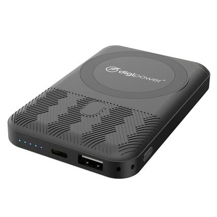 Front. Digipower - Digipower Wpc-pb-ms10 Re-fuel Magsafe-compatible 10,000-mah Power Bank - black.