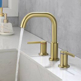 8 in Widespread Double Handle 1.2 GPM Bathroom Faucet with Quick Connect Hose and Water Supply Hose