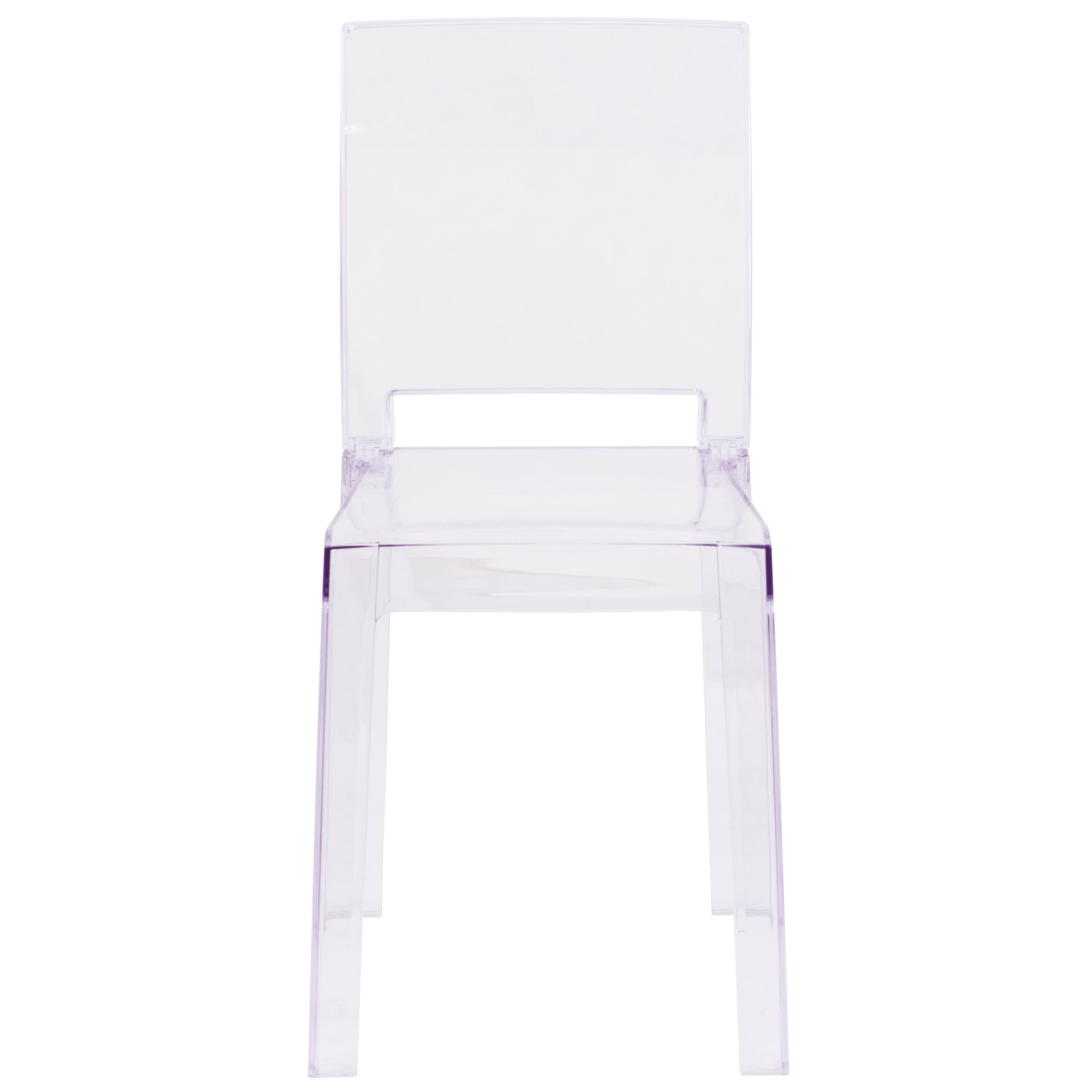 Alt View 7. Emma + Oliver - Ghost Chair with Square Back - Transparent Crystal.