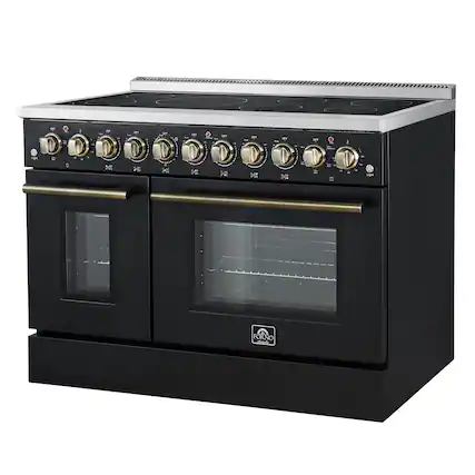Front. Forno Appliances - Paolo 6.7 Cu. Ft. Freestanding Electric True Convection Range - Black.