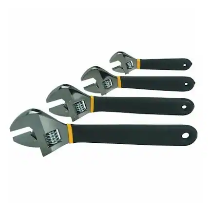 Front. Kitcheniva - Heat Treated Laser Marked Metric Adjustable Wrench Set 12"/10" /8"/6" Inch.
