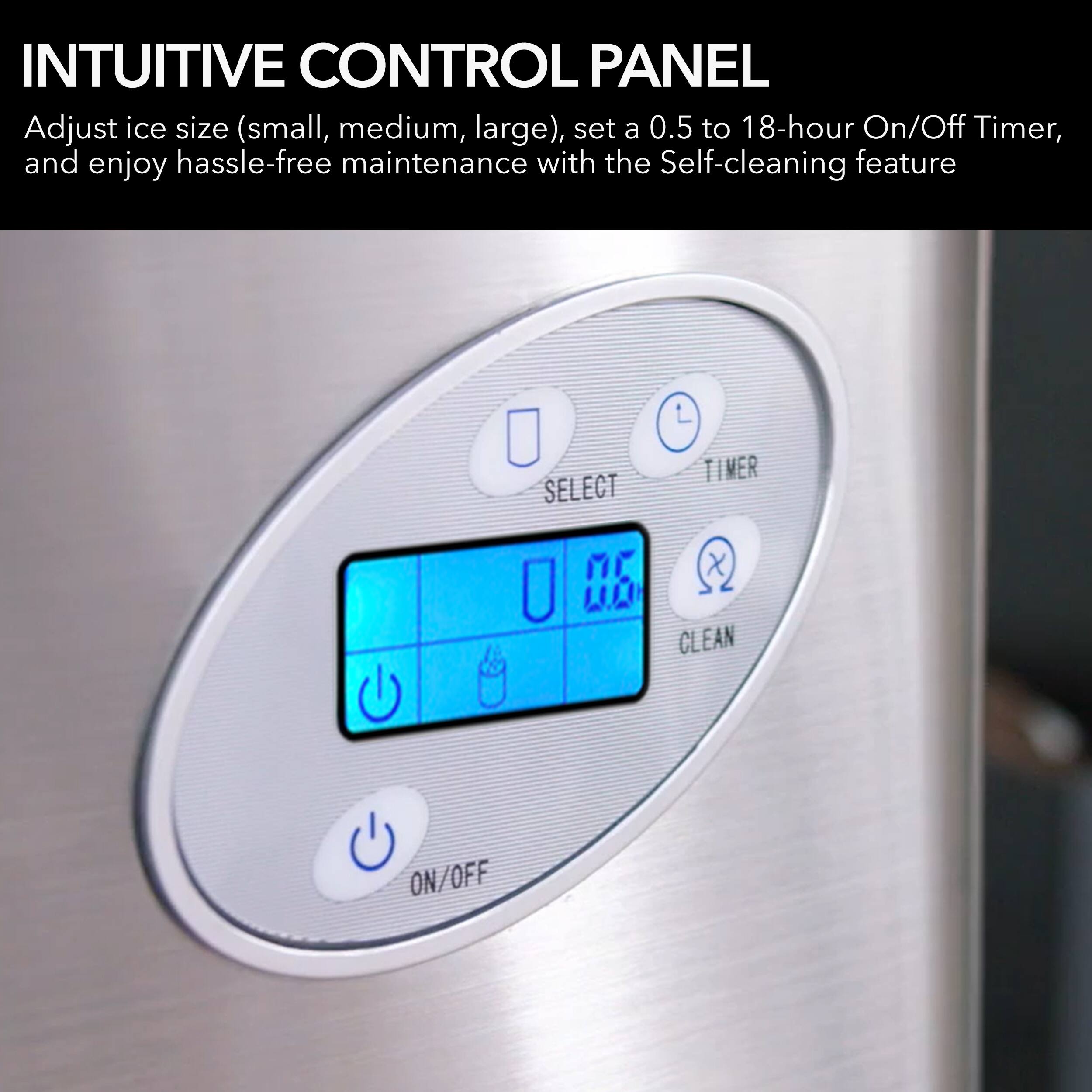 Alt View 13. Whynter - 17" 49-Lb. Freestanding Icemaker - Stainless steel.