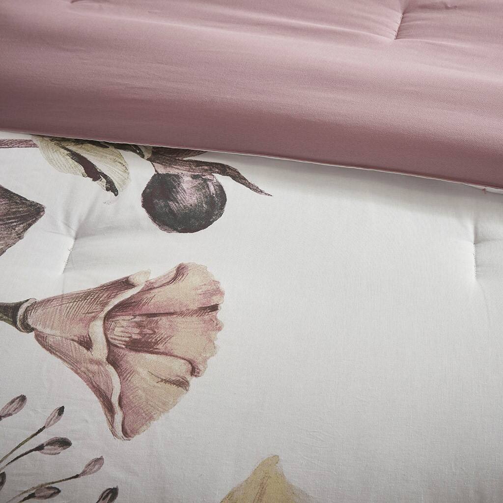Alt View 5. Gracie Mills - Gracie Mills Kyrie 8-Piece Cotton Printed Comforter Set - Blush.