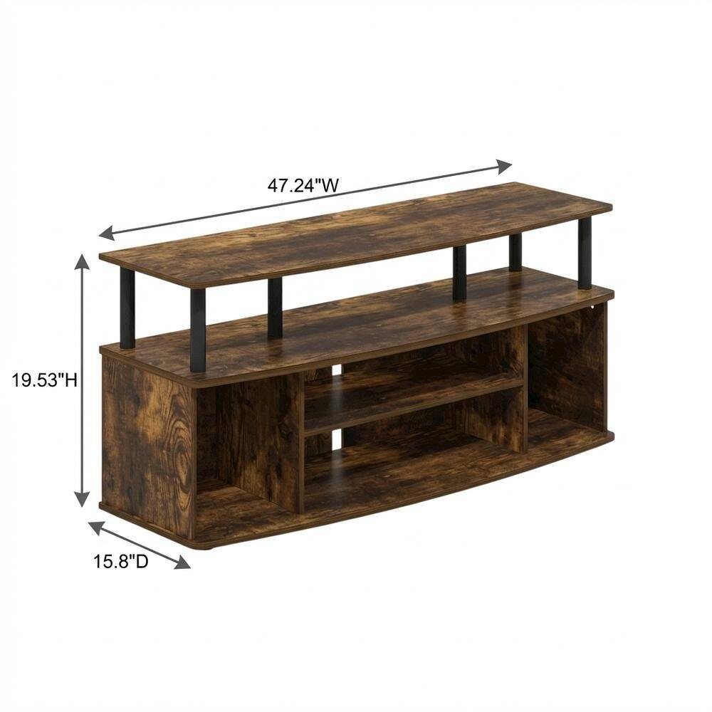 FurniFact - Large entertainment center for up to 55-inch TV in Amber Pine and Black finish - Amber Pine/Black price history on PriceWatchPro