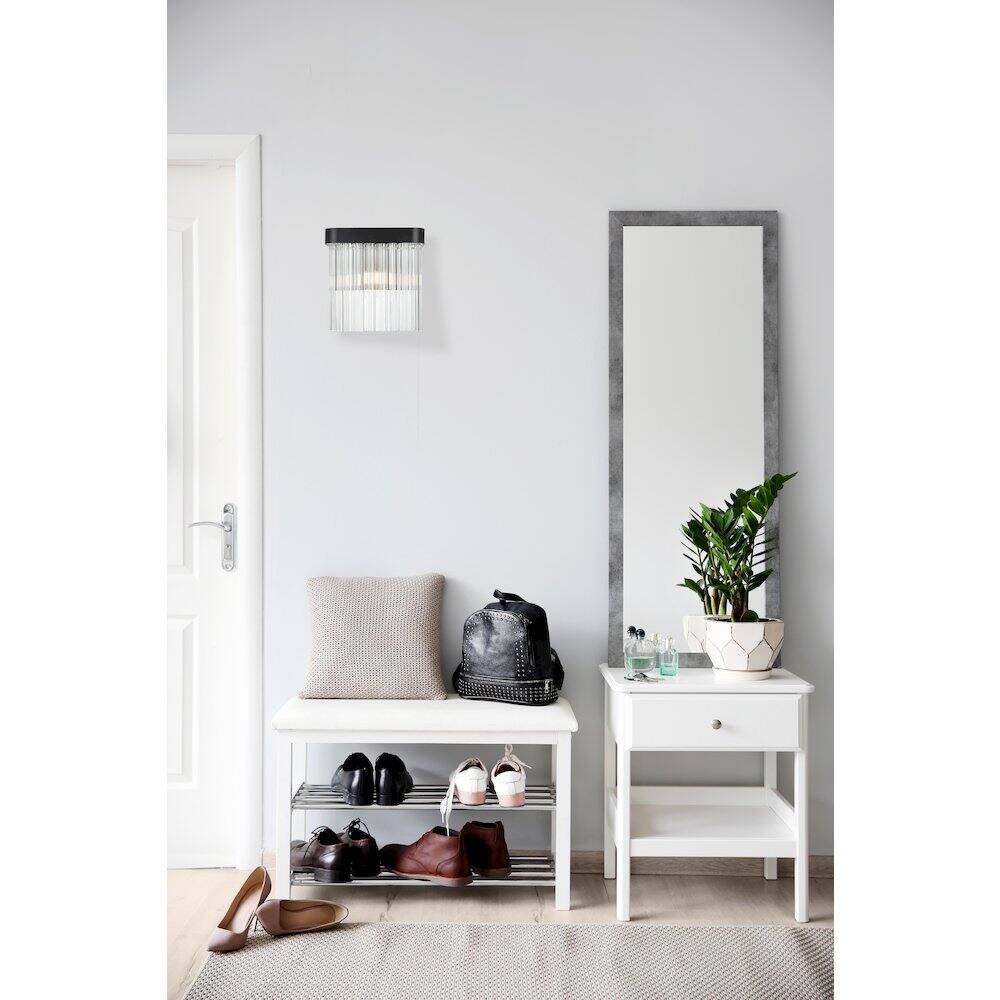 Alt View 3. Elegant Lighting - Harlow 9 Inch Wall Sconce In Black - Black And Clear.