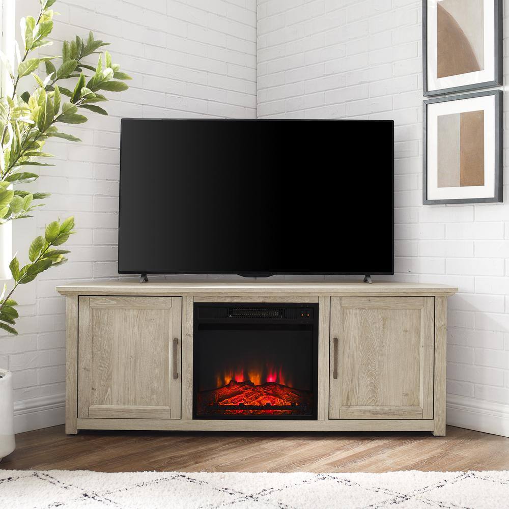 Alt View 2. Crosley Furniture - Camden Corner Fireplace Tv Stand For 65+ Inch Tv - Gray.