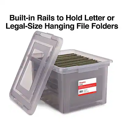 Staples Numbers For Files Staples File Box Plastic File Box Snap, Letter/Legal Size Frost Gray ...