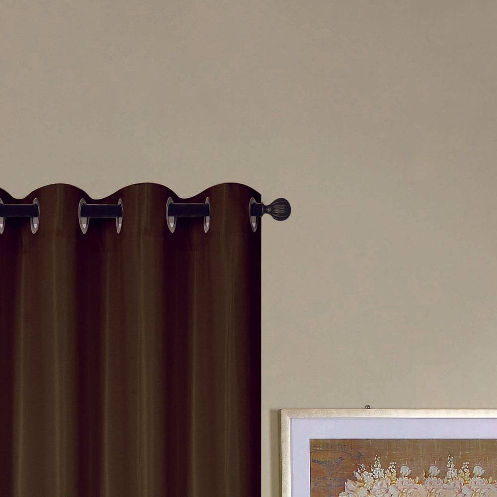 Left. RT Designers Collection - RT Designers Collection Kennedy Elegant Chocolate Grommet Curtain Panel - Chocolate.