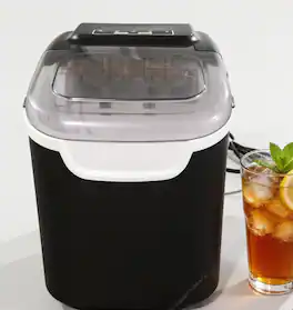 Electactic - Portable Countertop Bullet Ice Maker 26lbs/24h with 8 Larger Bullet Cubes, Portable - Black
