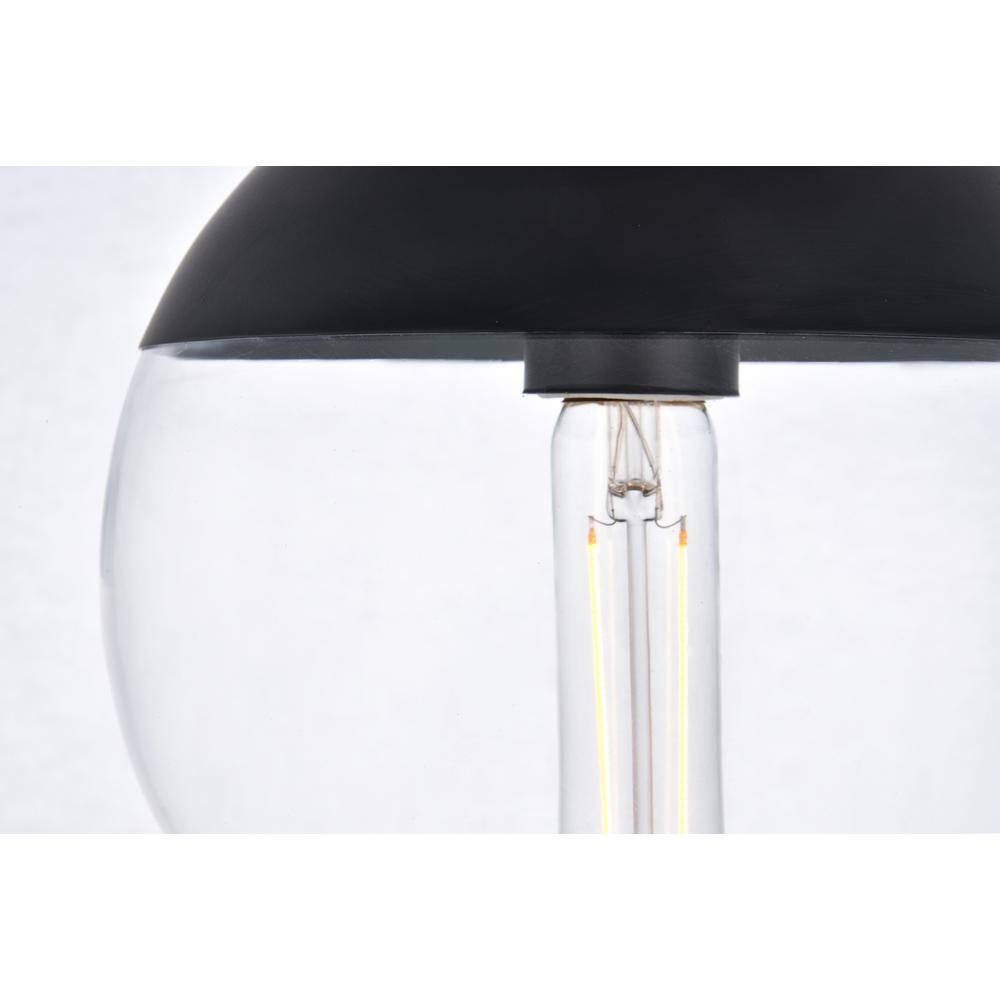 Left. Living District - Eclipse 1 Light Black Flush Mount With Clear Glass - Black And Clear.