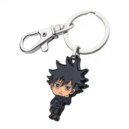 Front. SalesOne LLC - Jujutsu Kaisen Chibi Megumi Fushiguro Enamel Pendant Keychain - Black.