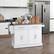 Alt View 1. Homcom - Rolling Kitchen Island Cart with Wheels, Portable Island Table for Kitchen with Stainless Steel Top, Adjustable Shelves - White.