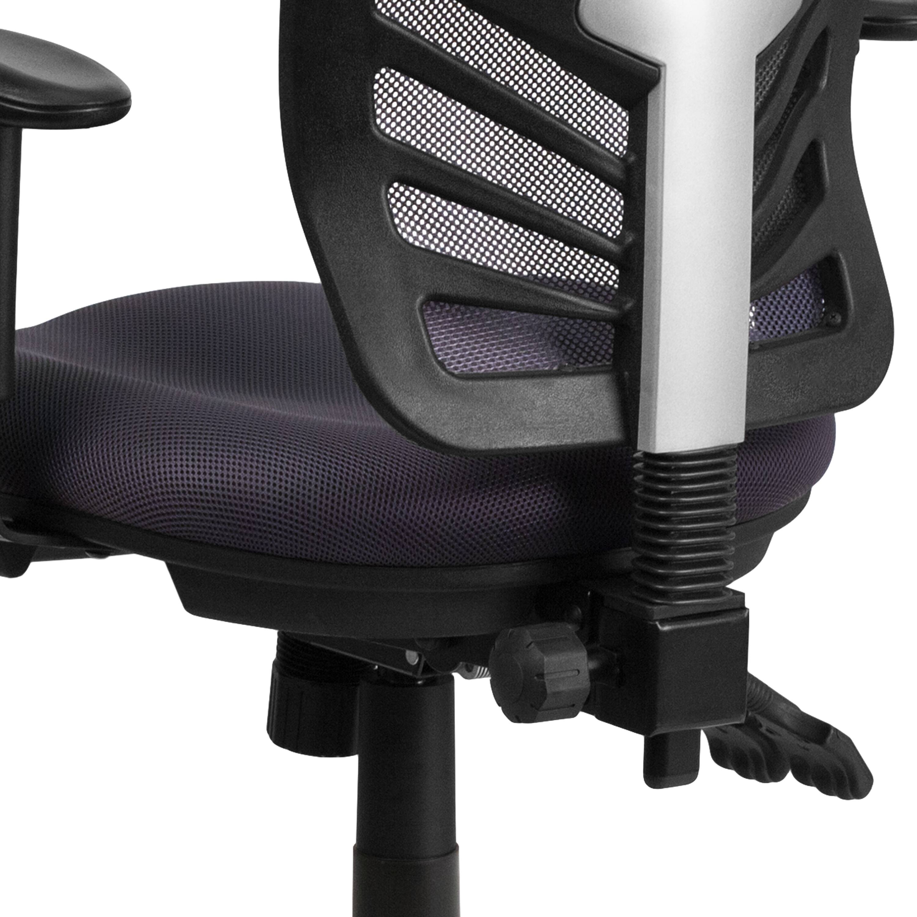 Alt View 8. Emma + Oliver - Mid-Back Mesh Triple Paddle Swivel Ergonomic Office Chair with Adjustable Arms - Dark Gray/Black Frame.