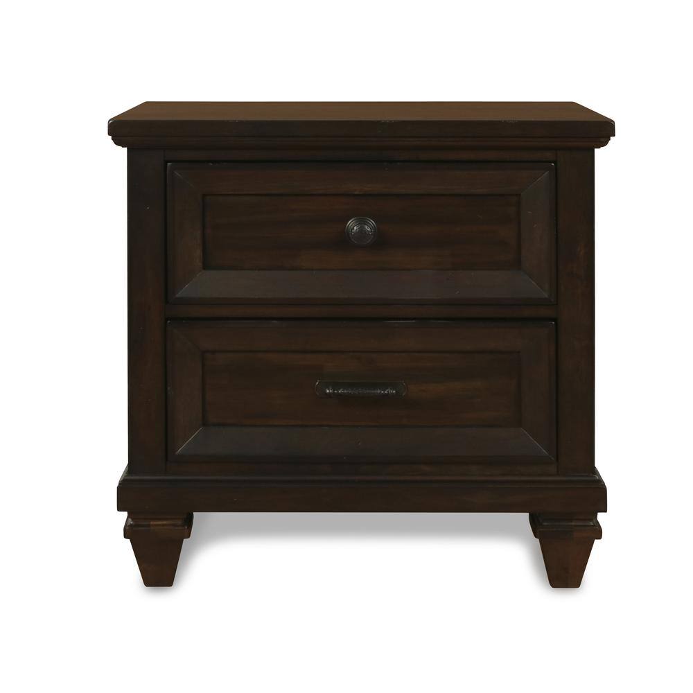 Angle. New Classic Furniture - Furniture Sevilla Solid Wood 2-Drawer Nightstand in Walnut - Walnut.
