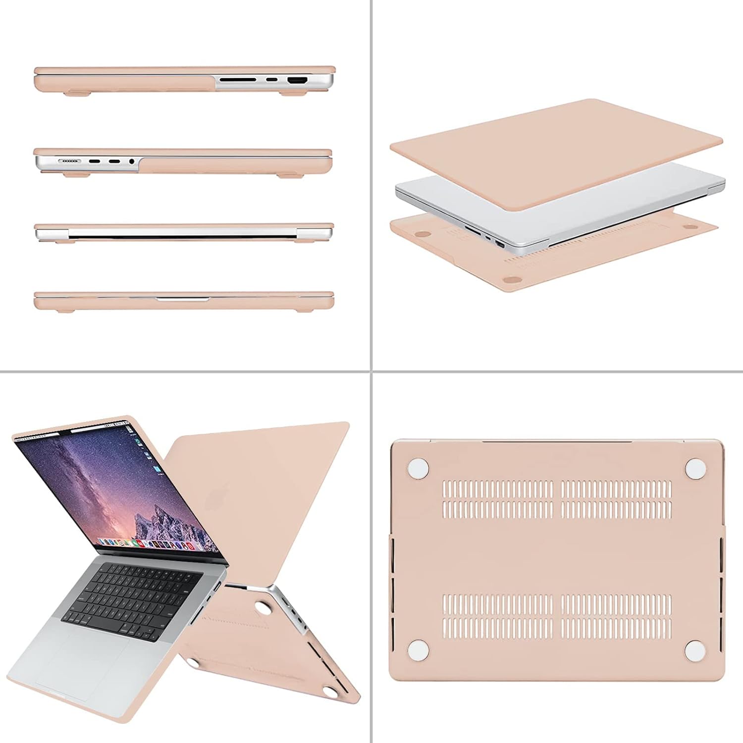 Alt View 1. mosiso - 4-in-1 MacBook Pro 16 inch Case Compatible with Models A3429 A3428 A3403 A3186 A2991 A2780 A2485 - Camel.