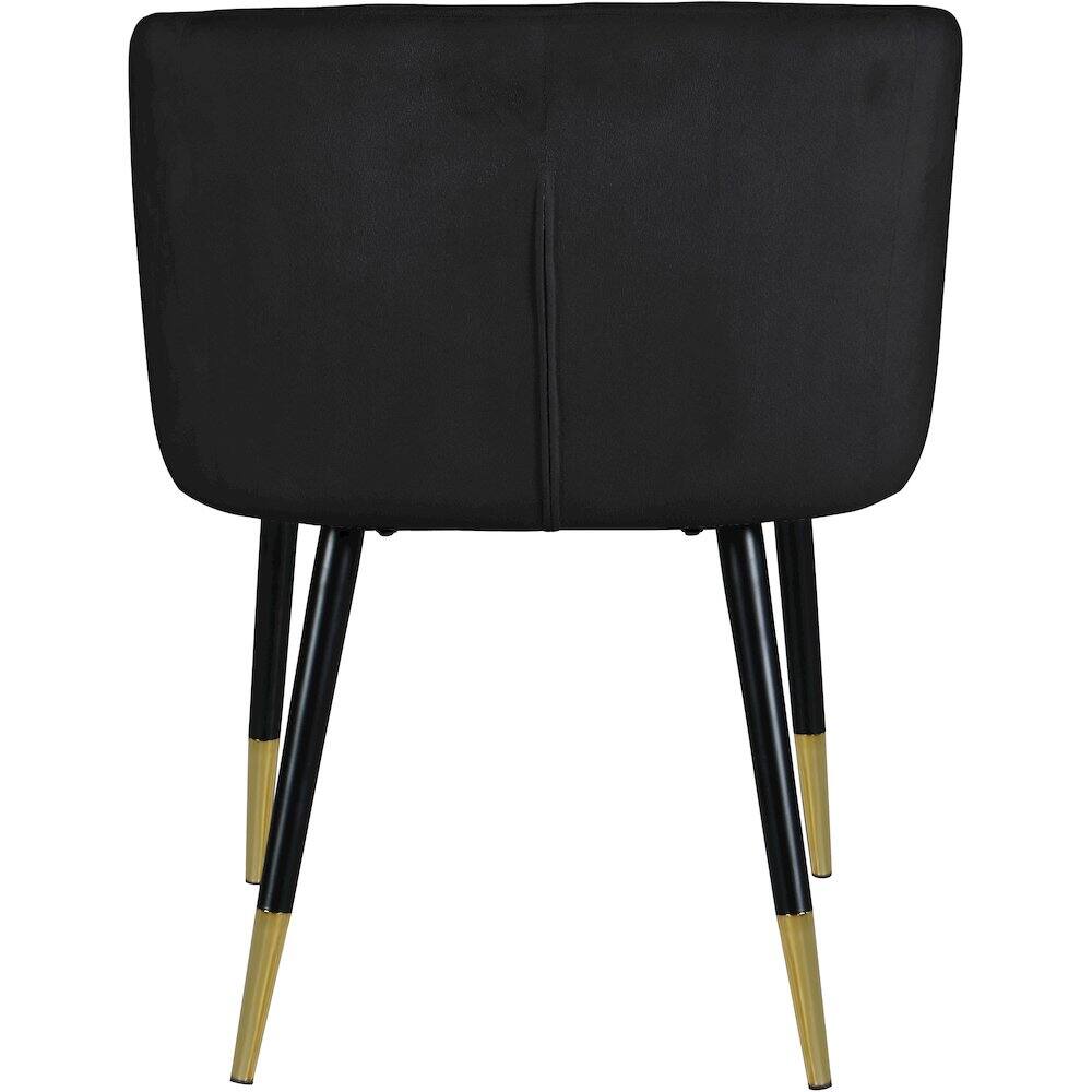 Alt View 1. Meridian Furniture - Louise Black Velvet Dining Chair - Black.