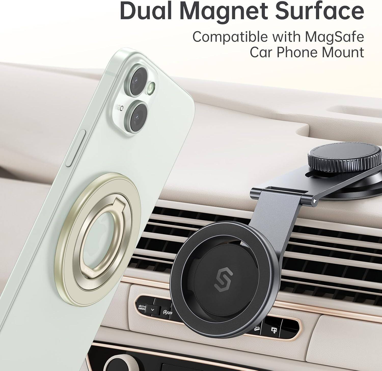 Dual Magnet Surface  
Compatible with MagSafe Car Phone Mount