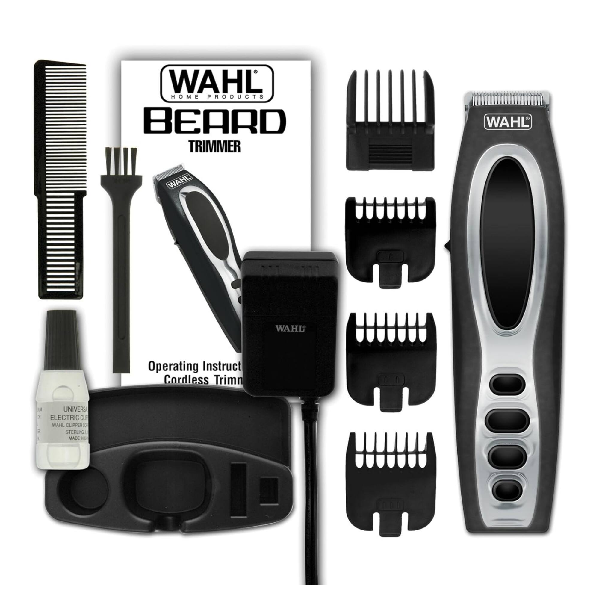 WAHL HOME PRODUCTS BEARD TRIMMER  
Operating Instructions  
Cordless Trimmer  

UNIVERSAL ELECTRIC CLIPPER  
WAHL CLIPPER STAINLESS  
MADE IN CHINA  

WAHL