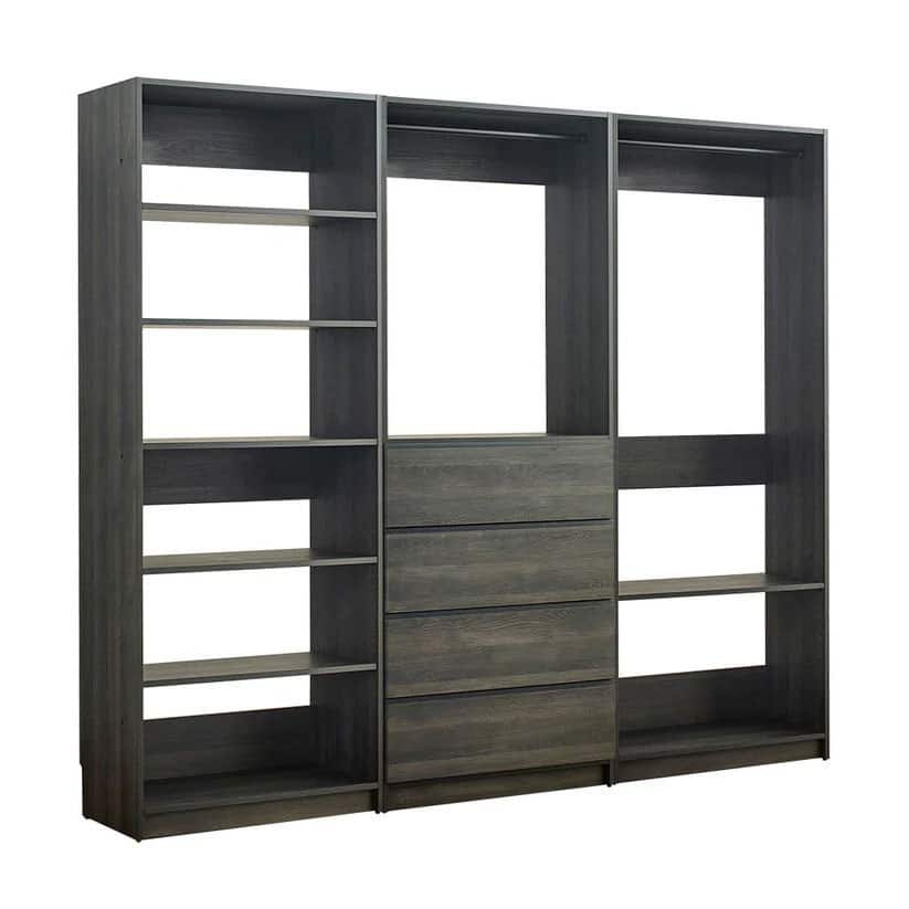 Manhattan Lane - Dee Walk In Closet, Modular Freestanding Storage 9 Shelf 2 Rods - Black