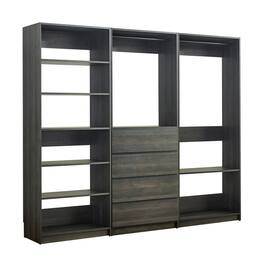 Manhattan Lane - Dee Walk In Closet, Modular Freestanding Storage 9 Shelf 2 Rods - Black