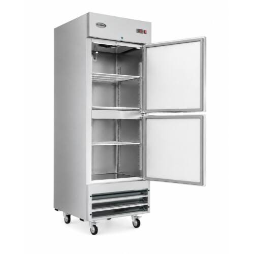 Alt View 5. Koolmore - 29 in. Commercial Stainless Steel Solid Half Door Reach-In Refrigerator, 23 cu. ft. RIR-1D-SSHD - Stainless-Steel.