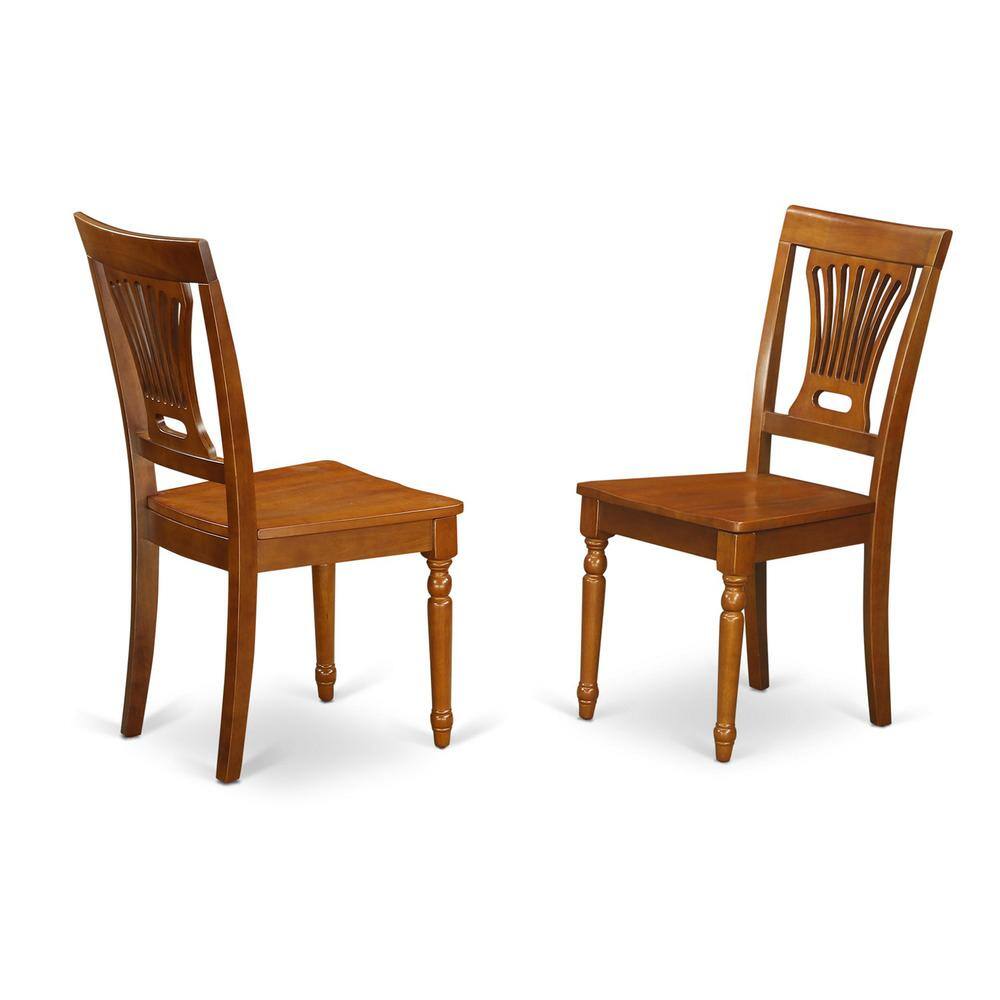 Angle. East West Furniture - 7 PC Kitchen Table and chair set - Table with Leaf and 6 Dining Chairs - Saddle Brown.