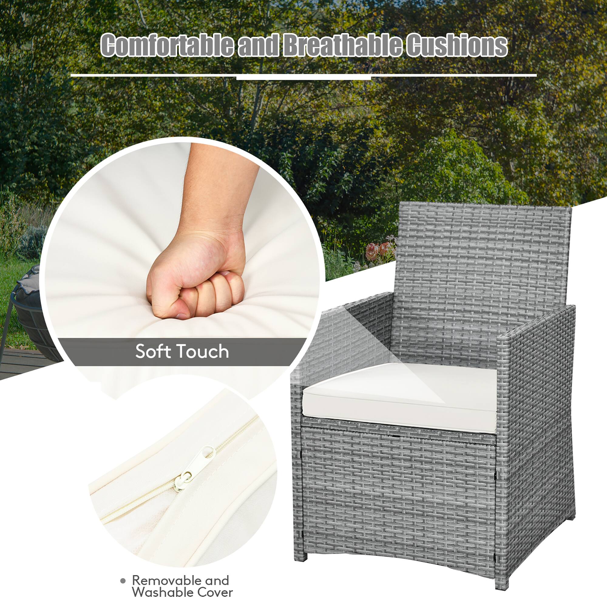 Comfortable and Breathable Cushions
Soft Touch
Removable and Washable Cover