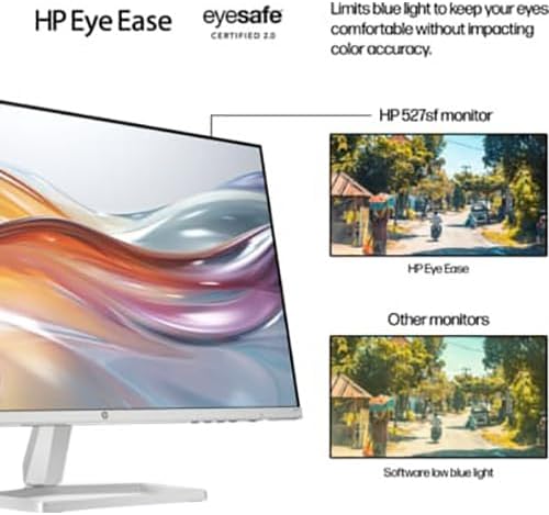 HP Eye Ease eyesafe

Limits blue light to keep your eyes comfortable without impacting 2.8 color accuracy.

HP 527sf monitor

HP Eye Ease

Other monitors

Software low blue light