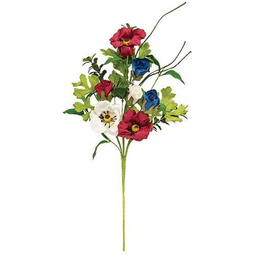 BreeBe- *Americana Rose & Poppy Spray- Multicolor